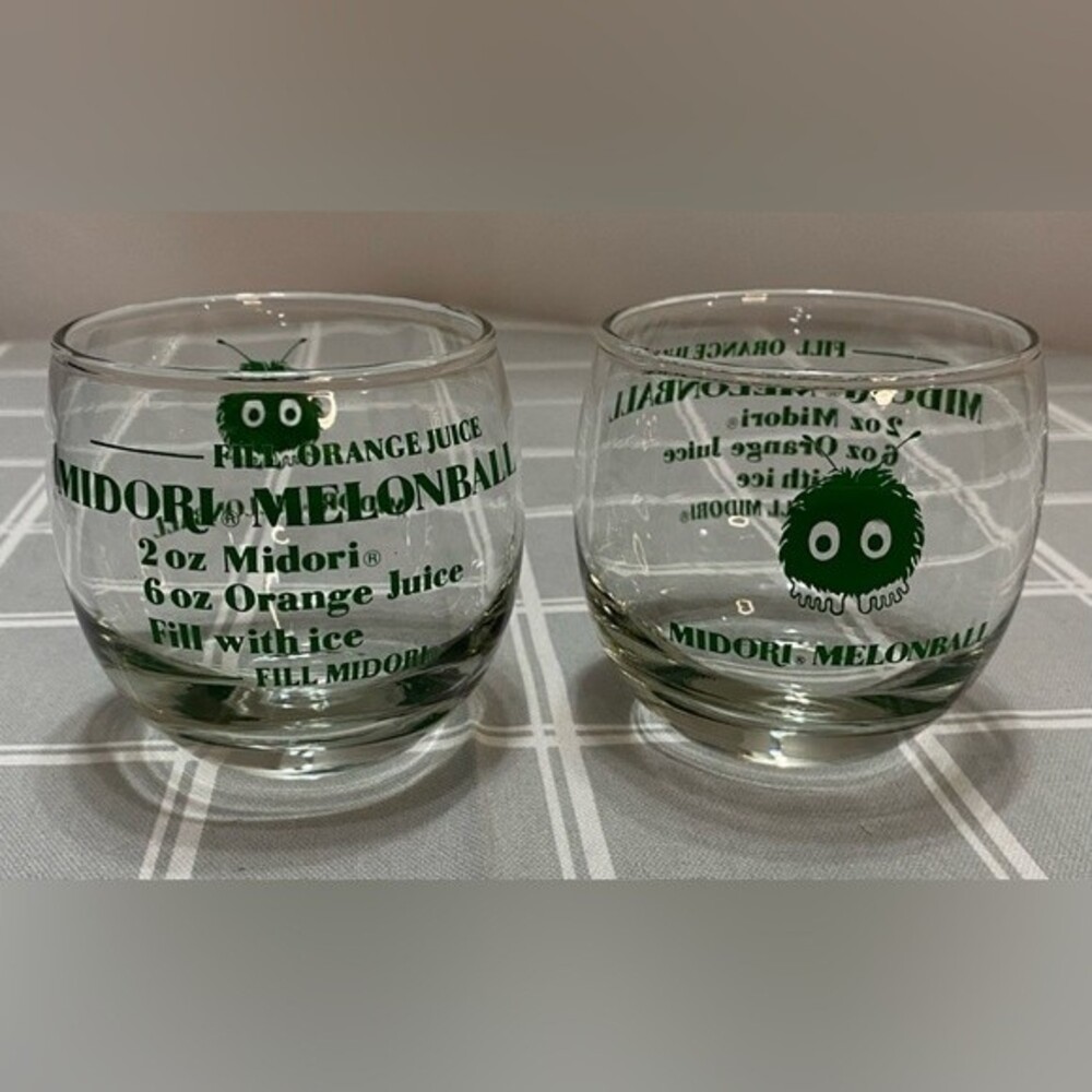 Vintage Mindoro Melonball Cocktail Recipe Drink Glass Mixology Fuzzy Monster
